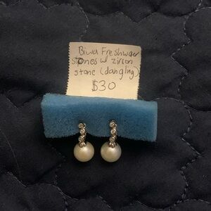 BIWA Fresh Water Pear with ZIRCON stone (made In the Philippines)